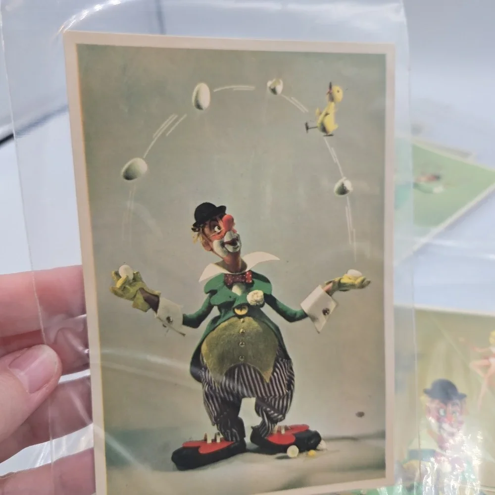 Antique C1910 Circus Clown Puppet Postcard Gravo Joop‎ Geesink Holland W/plastic